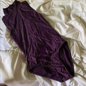 Wear Moi mock neck purple leotard
